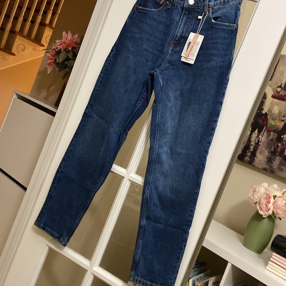 MANGO high rise mom fit blue ankle jeans blogger favorite zara competitor - Picture 5 of 8